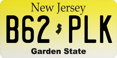 NJ license plate B62PLK