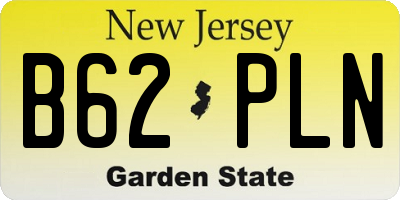 NJ license plate B62PLN