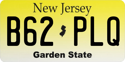 NJ license plate B62PLQ