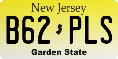 NJ license plate B62PLS