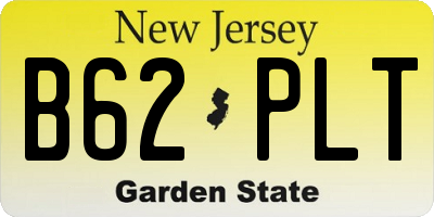 NJ license plate B62PLT