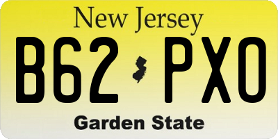 NJ license plate B62PXO
