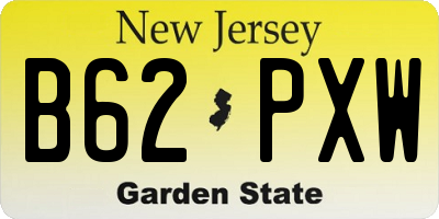 NJ license plate B62PXW