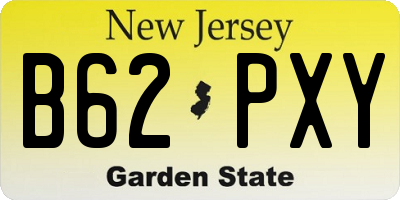 NJ license plate B62PXY