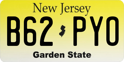 NJ license plate B62PYO