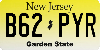 NJ license plate B62PYR