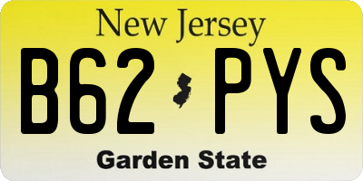 NJ license plate B62PYS