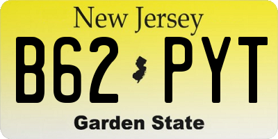 NJ license plate B62PYT