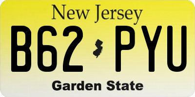 NJ license plate B62PYU