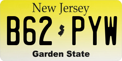 NJ license plate B62PYW