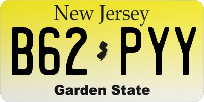 NJ license plate B62PYY