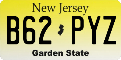 NJ license plate B62PYZ