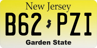 NJ license plate B62PZI
