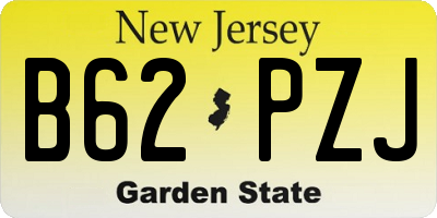 NJ license plate B62PZJ