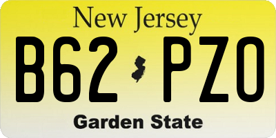 NJ license plate B62PZO