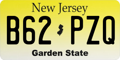 NJ license plate B62PZQ