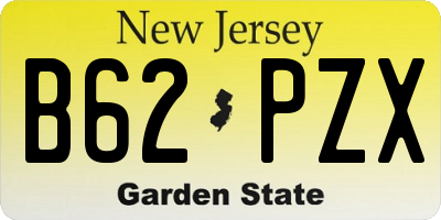 NJ license plate B62PZX