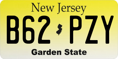 NJ license plate B62PZY