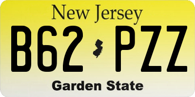 NJ license plate B62PZZ