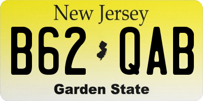 NJ license plate B62QAB
