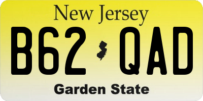 NJ license plate B62QAD
