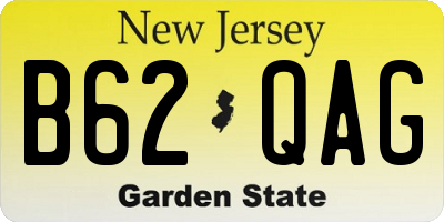 NJ license plate B62QAG