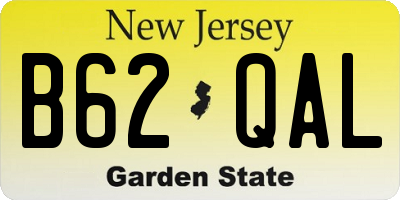 NJ license plate B62QAL