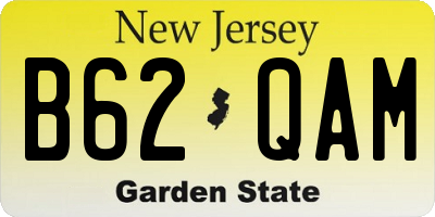 NJ license plate B62QAM