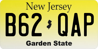 NJ license plate B62QAP