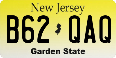 NJ license plate B62QAQ