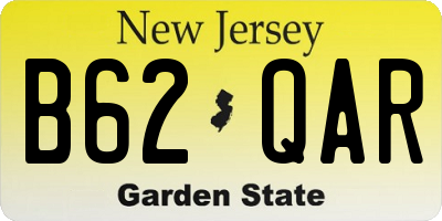 NJ license plate B62QAR