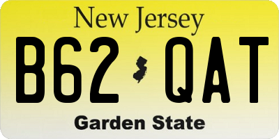 NJ license plate B62QAT