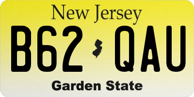NJ license plate B62QAU