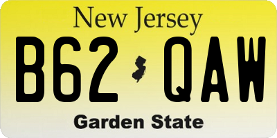 NJ license plate B62QAW
