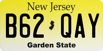NJ license plate B62QAY