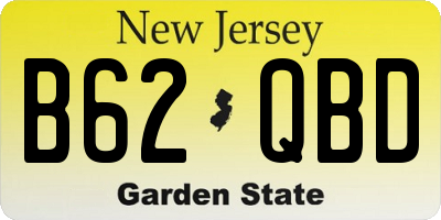 NJ license plate B62QBD