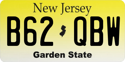 NJ license plate B62QBW