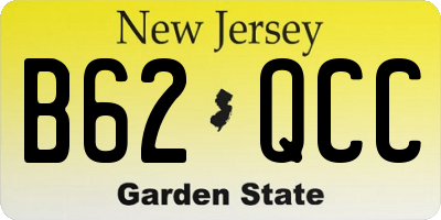 NJ license plate B62QCC
