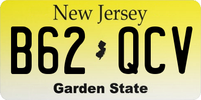 NJ license plate B62QCV