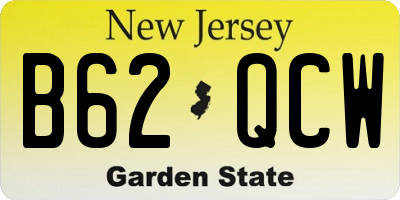 NJ license plate B62QCW