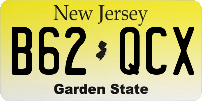 NJ license plate B62QCX