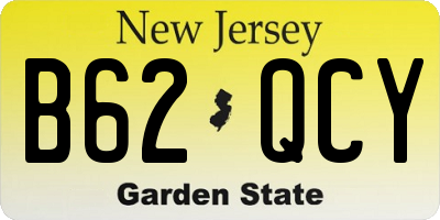 NJ license plate B62QCY