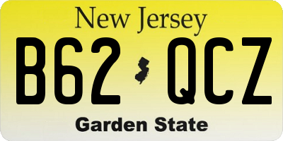 NJ license plate B62QCZ