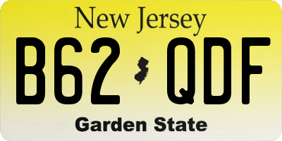 NJ license plate B62QDF