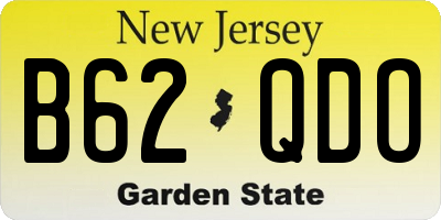 NJ license plate B62QDO