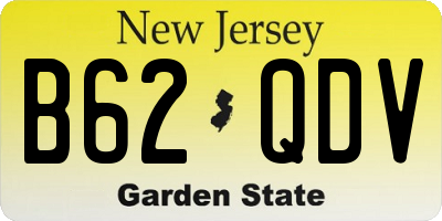 NJ license plate B62QDV