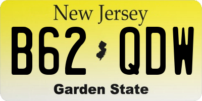 NJ license plate B62QDW