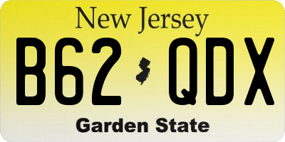 NJ license plate B62QDX