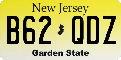NJ license plate B62QDZ