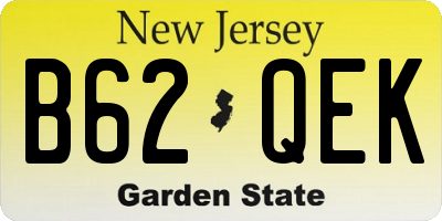 NJ license plate B62QEK
